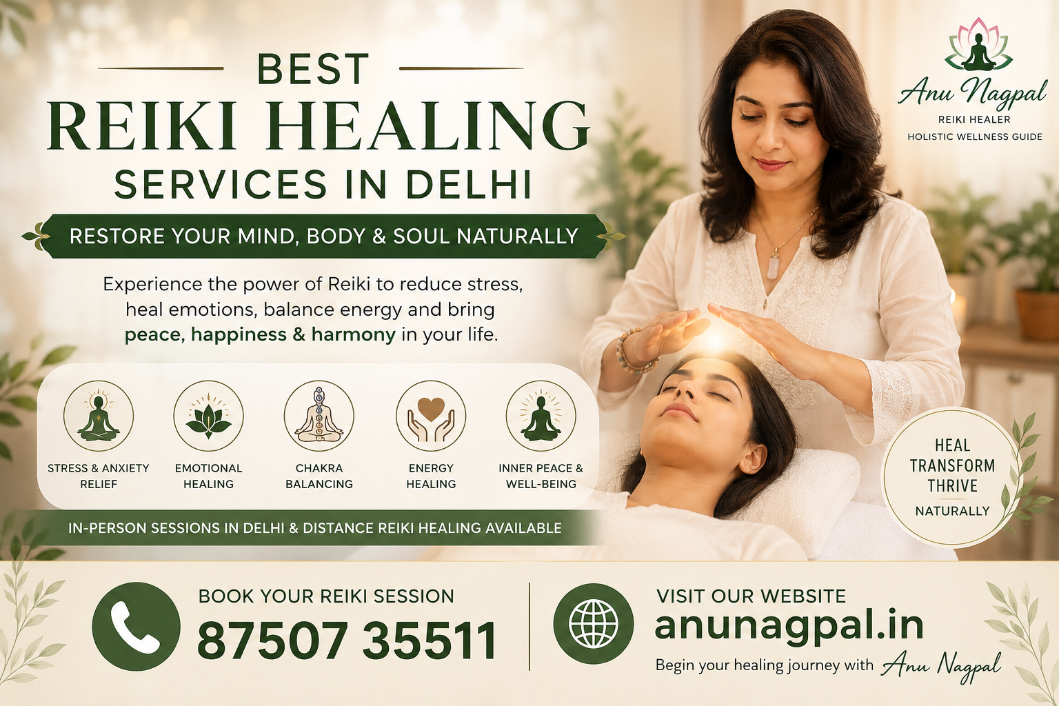 Best Reiki Healing Services in Delhi by Anu Nagpal for holistic mind, body, and soul healing.